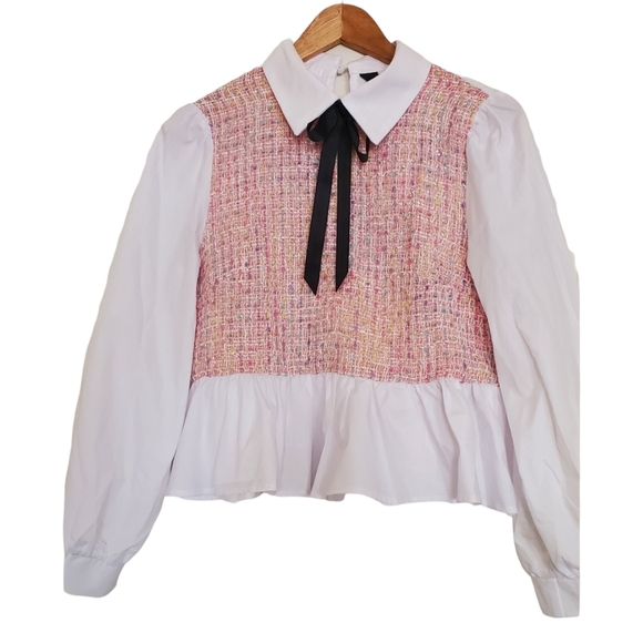 SHEIN Tops - Shein Peplum Layered Look Two in One Top Size Medium